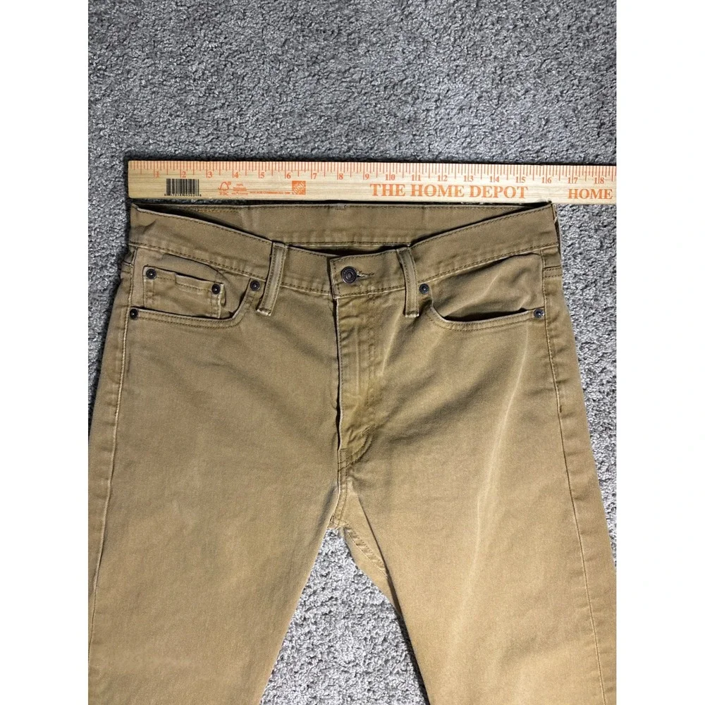 Levis 513 Slim Fit Pants Mens 32x30 Tan Khaki Brown Stretch Chino Trousers